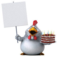 Fun chicken - 3D Illustration
