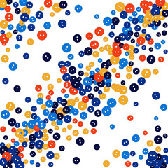 Vector Confetti Background Pattern. Element of design. Colored buttons on a black background