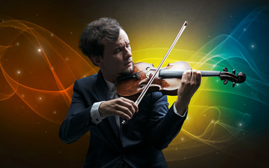 Serious classical violinist with fabled sparkling wallpaper
