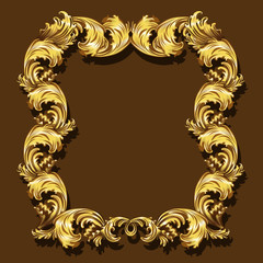 frame gold color with shadow