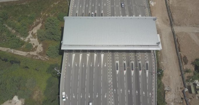 Haifa check post and industrial zone aerial drone footage 4k dlog flat