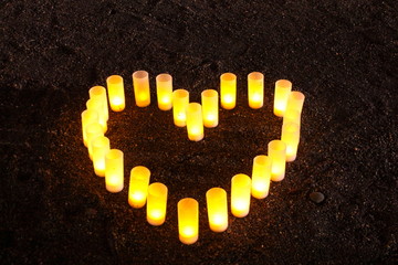 ハート型のランプ