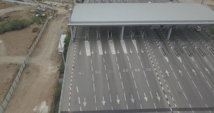 Haifa check post and industrial zone aerial drone footage 4k dlog flat