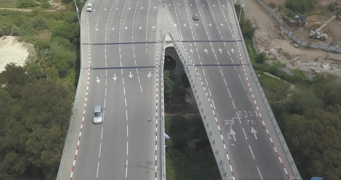 Haifa check post and industrial zone aerial drone footage 4k dlog flat