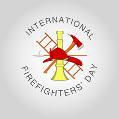 Illustration for International Firefighters' Day at may 4.