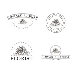set of flower logos