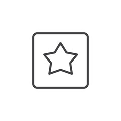 Star in square outline icon. linear style sign for mobile concept and web design. Favorite simple line vector icon. Symbol, logo illustration. Pixel perfect vector graphics