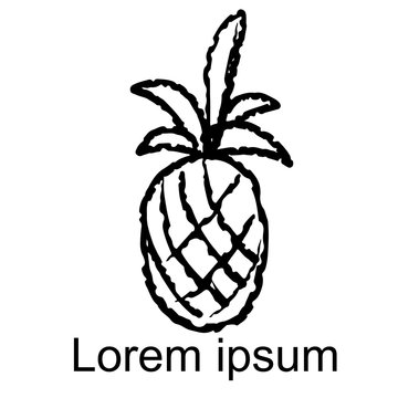 Pineapple sketch icon