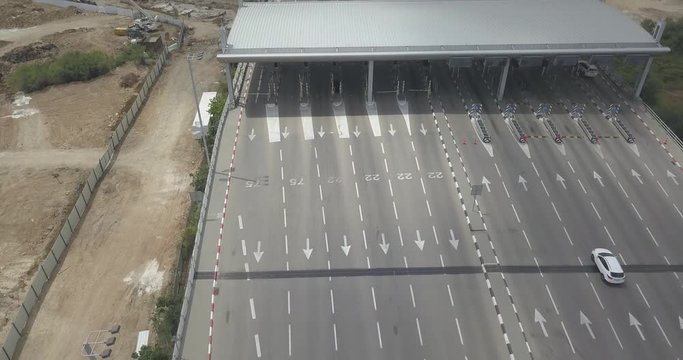 Haifa check post and industrial zone aerial drone footage 4k dlog flat