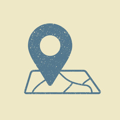 City map with label in in grunge style