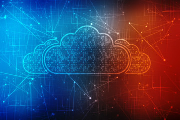 Obraz premium 2d rendering Cloud computing, Cloud Computing Concept