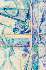 Beautiful Ceramic Wall Texture Pattern Or Azulejos In Lisbon, Portugal