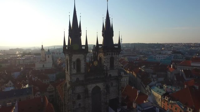 Aerial view of Church of Our Lady before Tyn