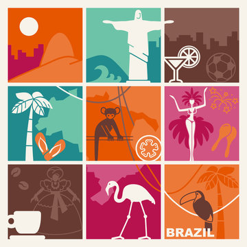 Brazilian symbols. Vector illustration