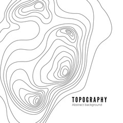 Landscape Geodesy Topography Map Line Texture. Vector Background Pattern