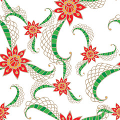 Vectorseamless pattern with flower isolated