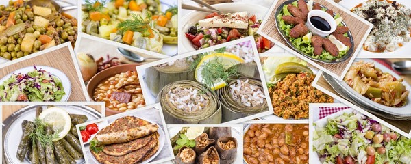 Traditional Turkish foods collage