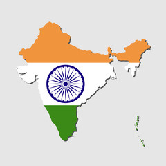 India Map Flag,India Map with Flag Vector