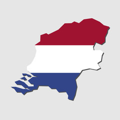 Netherlands Map Flag,Netherlands Map with Flag Vector