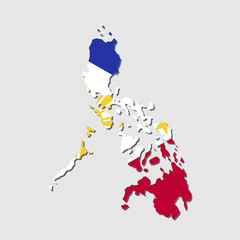 Philippines Map Flag,Philippines Map with Flag Vector