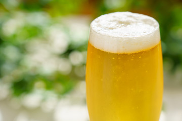 テラスでビール