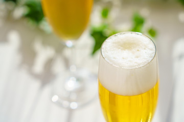 テラスでビール