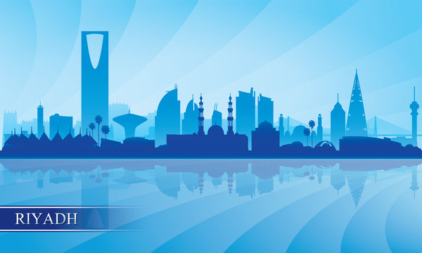 Riyadh city skyline silhouette background