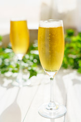 テラスでビール