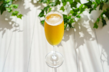 テラスでビール