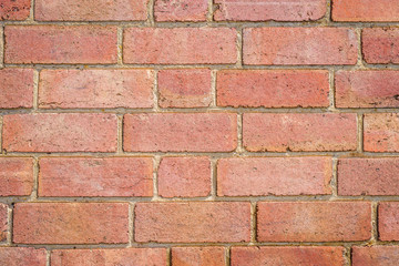 Old house sandstone brick wall made with red orange stone, vintage texture block background