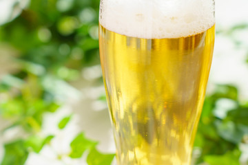 テラスでビール