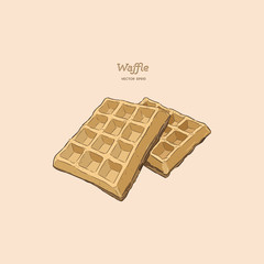 waffles, hand draw sketch vector.