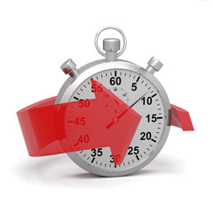 chronomètre express vite rapide flèche rouge 3d