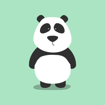 Hand drawn vector illustration of a cute funny panda