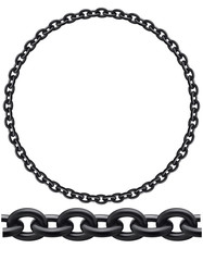Black chain, seamless, isolated. Realistic vector 3d illustration
