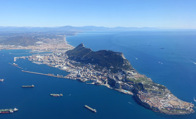 Aerial view of gibraltar - obrazy, fototapety, plakaty