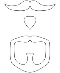 Line art black and white goatee set
