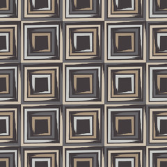 Seamless geometric pattern. The texture of the squares. Brushwork. Scribble texture. Textile rapport.