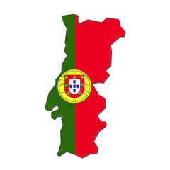 Portugal Map Flag,Portugal Map with Flag Vector