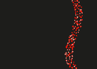 Heart border background with pink glitter. Valentines day. Vector confetti. Hand drawn texture. Love theme for flyer, special business offer, promo. Wedding and bridal template with heart border.