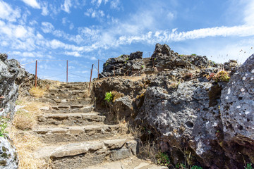 Fototapeta na wymiar stairs rock sky hike