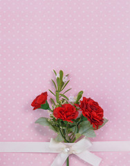 Red carnation flower red ribbon