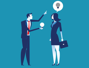 Leader give new idea. Concept business creativtity vector illustration.