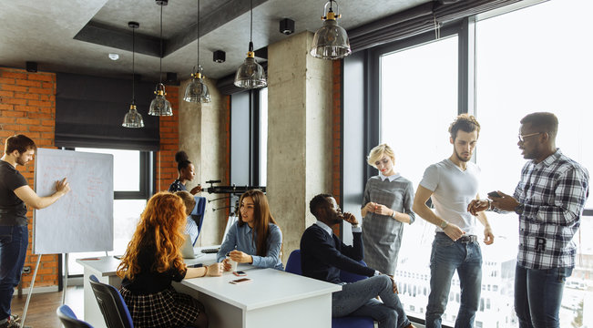 young multi-ethnic people working in the office