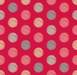 Dots circle geometric seamless pattern, summer and spring color background. Creative luxury candy style. Print for design cloth, clothing, tie, shirt, dress, wrap, wrapper web cover website