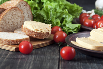 Homemade pate from chicken meat