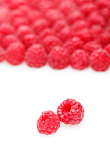 raspberry berries isolated on white