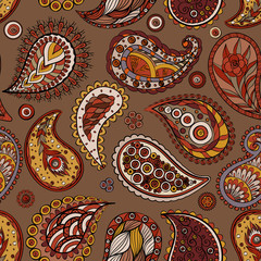 Ethnic seamless background. Abstract lace pattern. Hand drawing colorful wallpaper