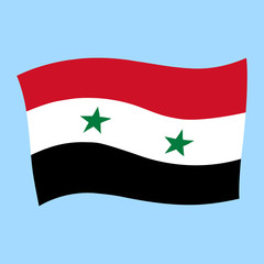 Syrian national flag flying vector illustration