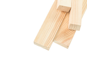 Wooden studs isolated on white